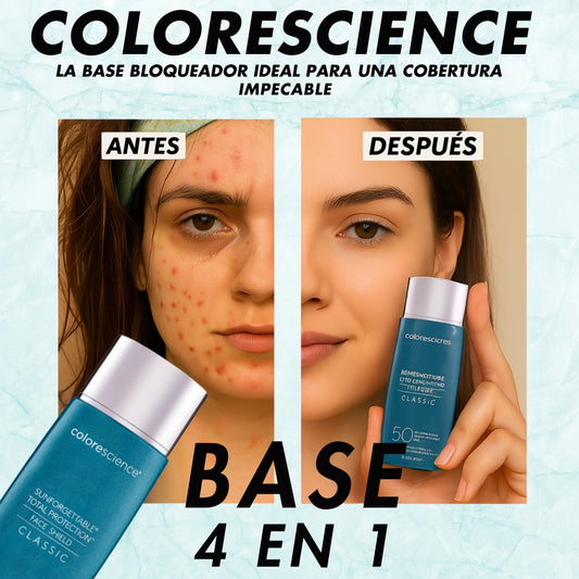COLORESCIENCE®️ 4 EN 1 - BASE CON PROTECTOR SOLAR 50 SPF DE LARGA DURACION