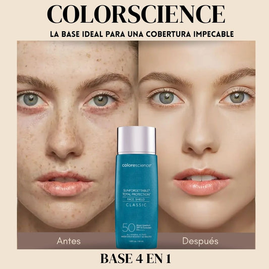 COLORESCIENCE®️ 4 EN 1 - BASE CON PROTECTOR SOLAR 50 SPF DE LARGA DURACION ✨